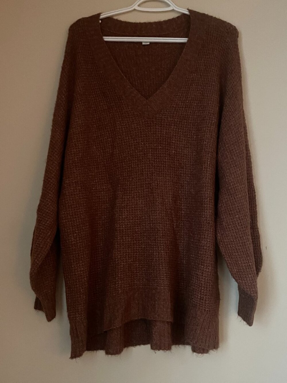 American Eagle Waffle Knit V-Neck Sweater